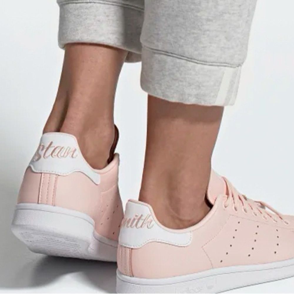 Adidas GENUINE Stan Smith Womens Casual Trainers pink sneakers leather 9
